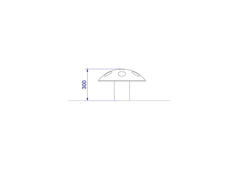 Technical render of a Mushroom Seat